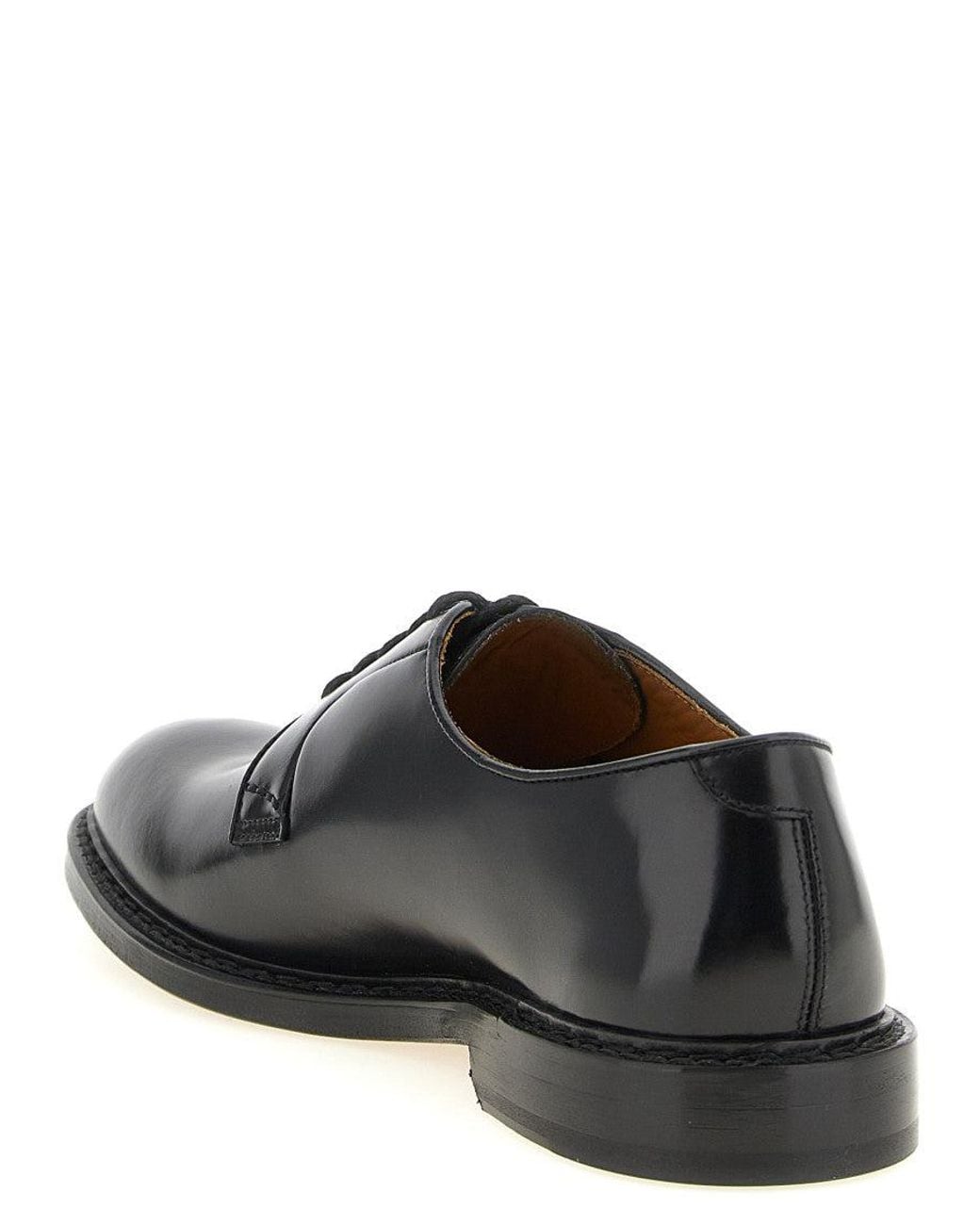 Doucal's Black Solid Lace Up Shoes for men