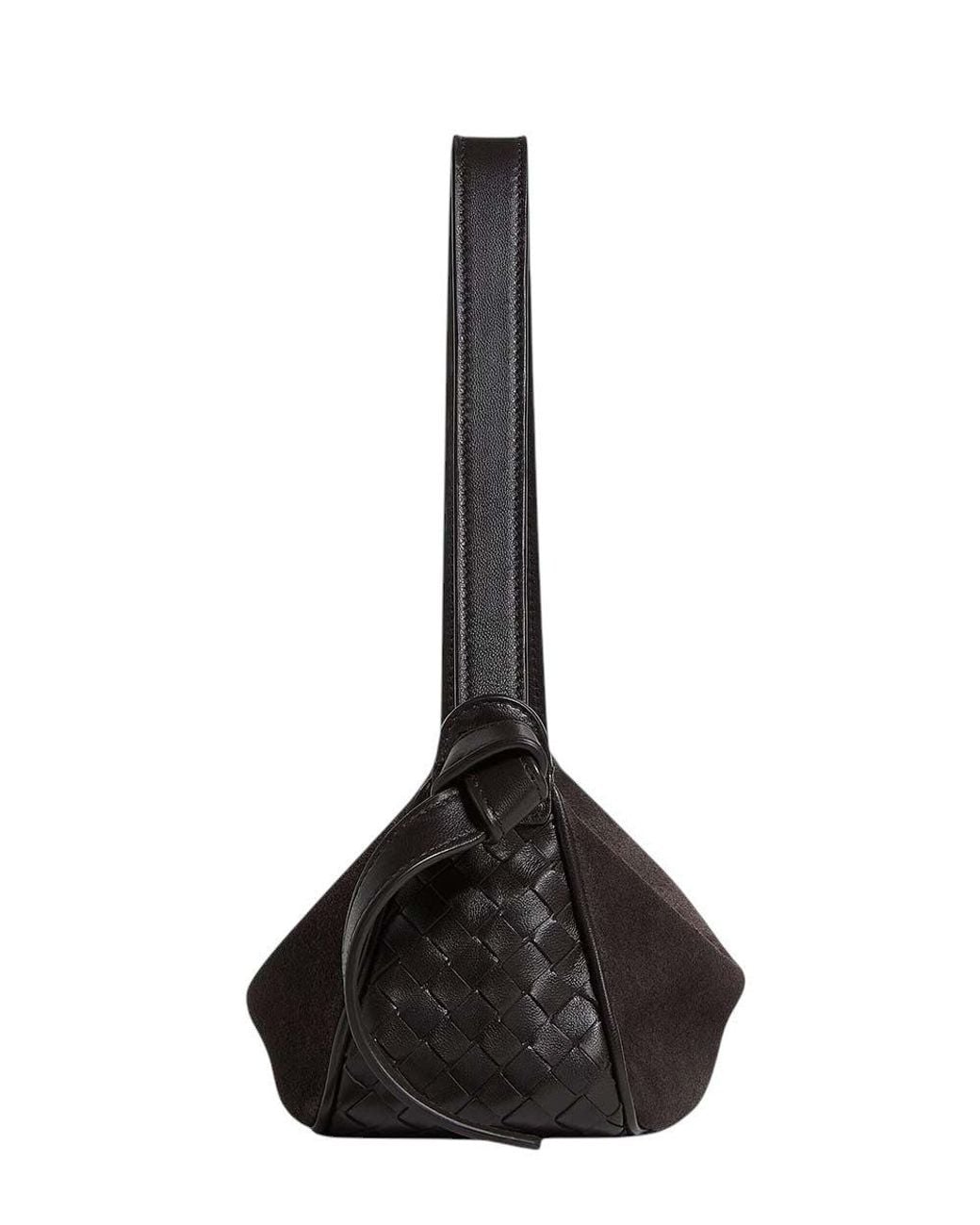 Bottega Veneta Brown Dark Nodo Small Shoulder Bag
