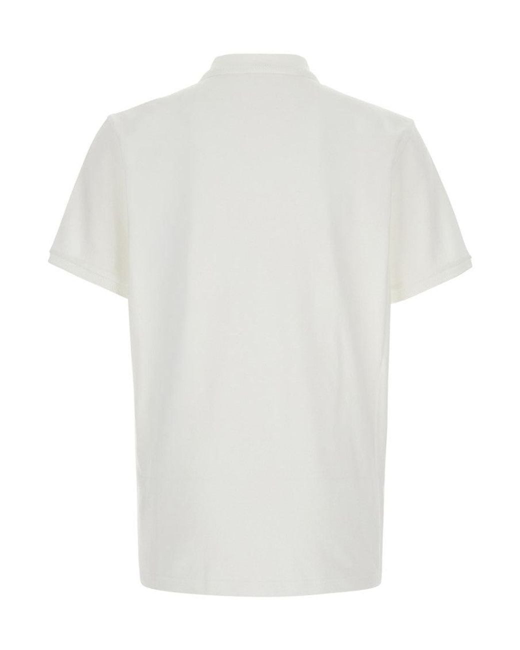Moncler White Shirt Collar Polo for men
