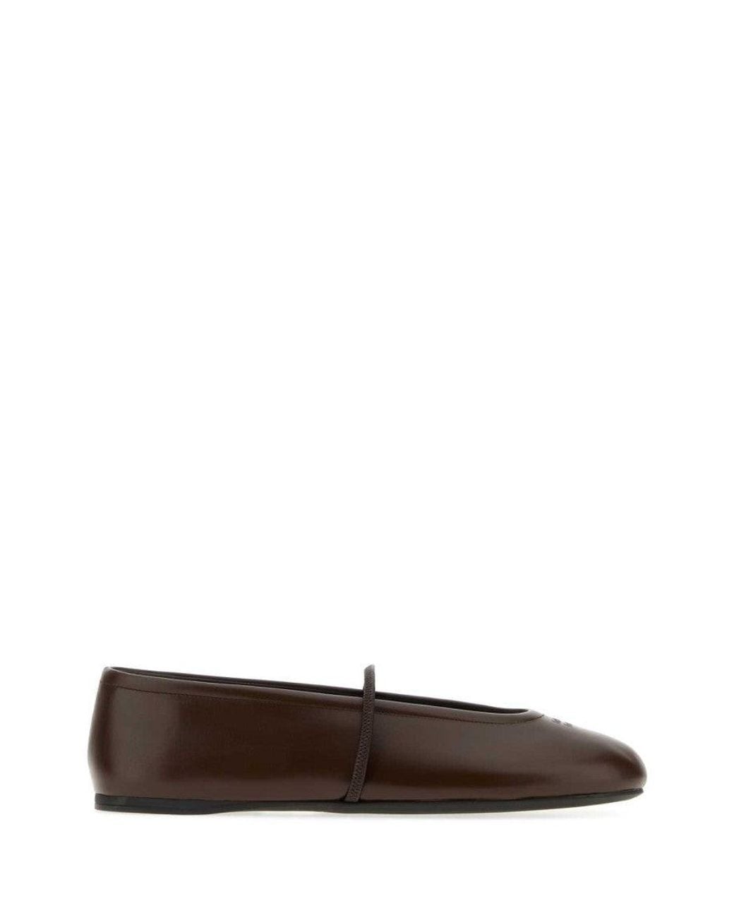 Miu Miu Brown Leather Ballet Flats
