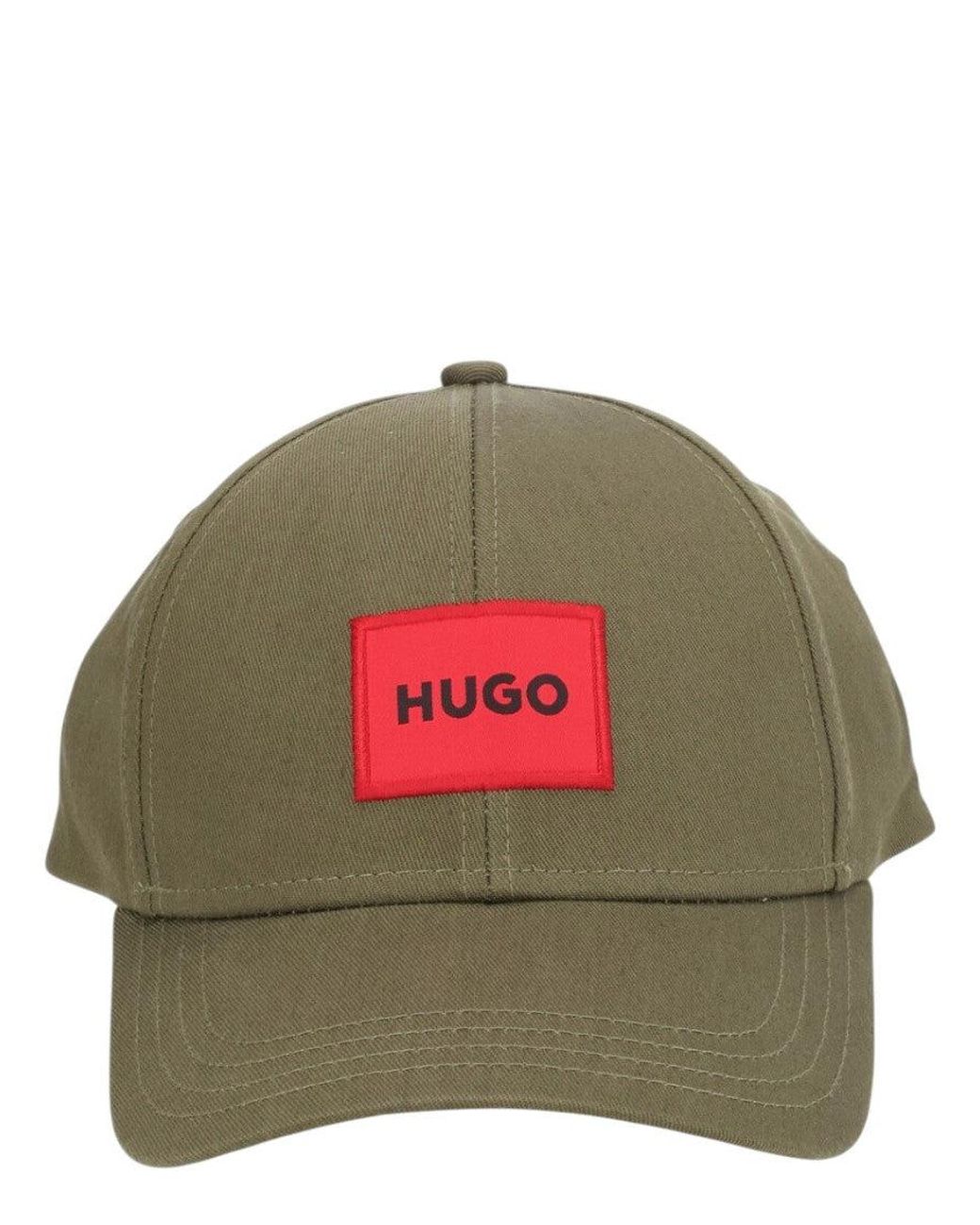 HUGO Green Logo Patch Baseball Cap for men