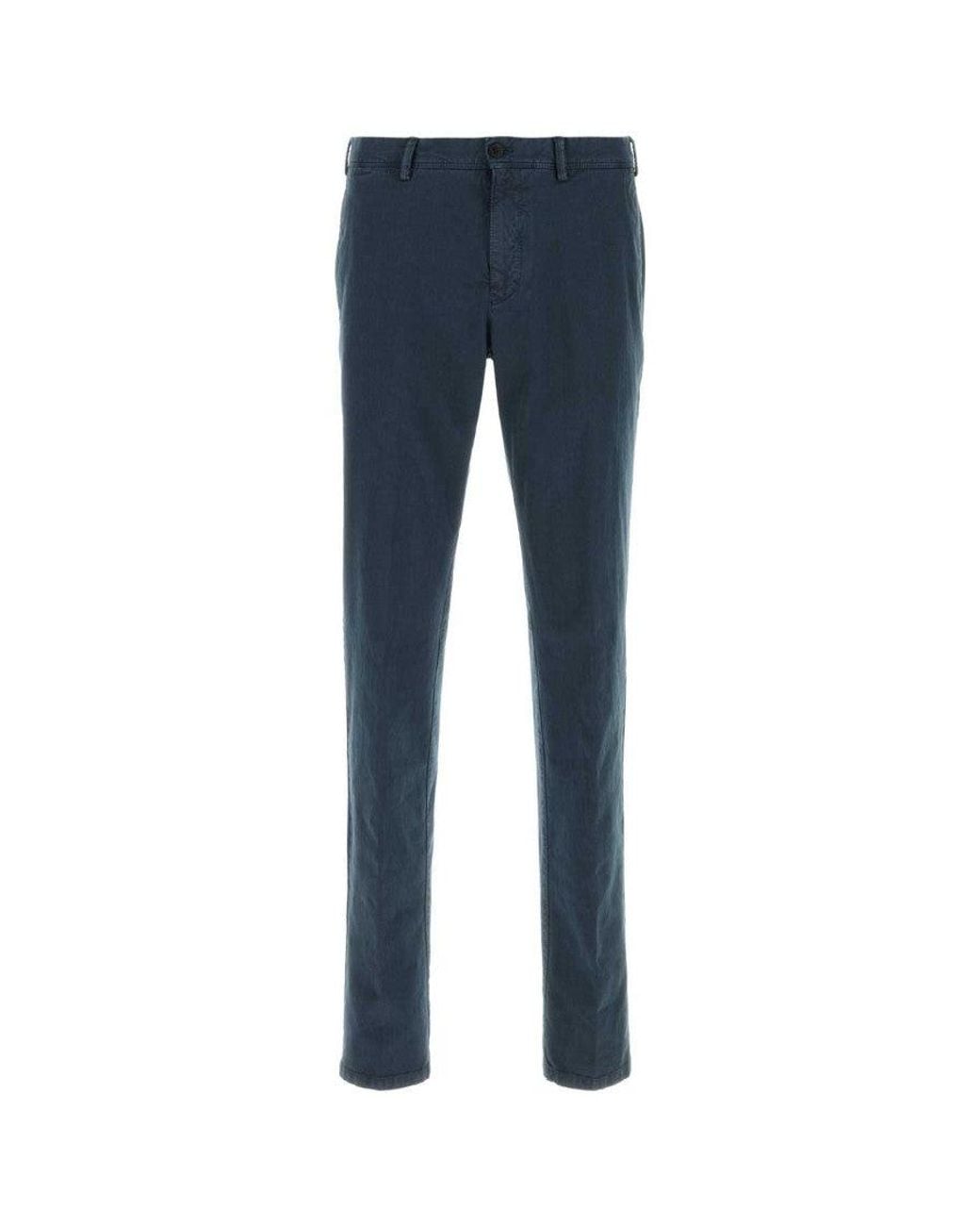 PT Torino Blue Flat Front Pants for men