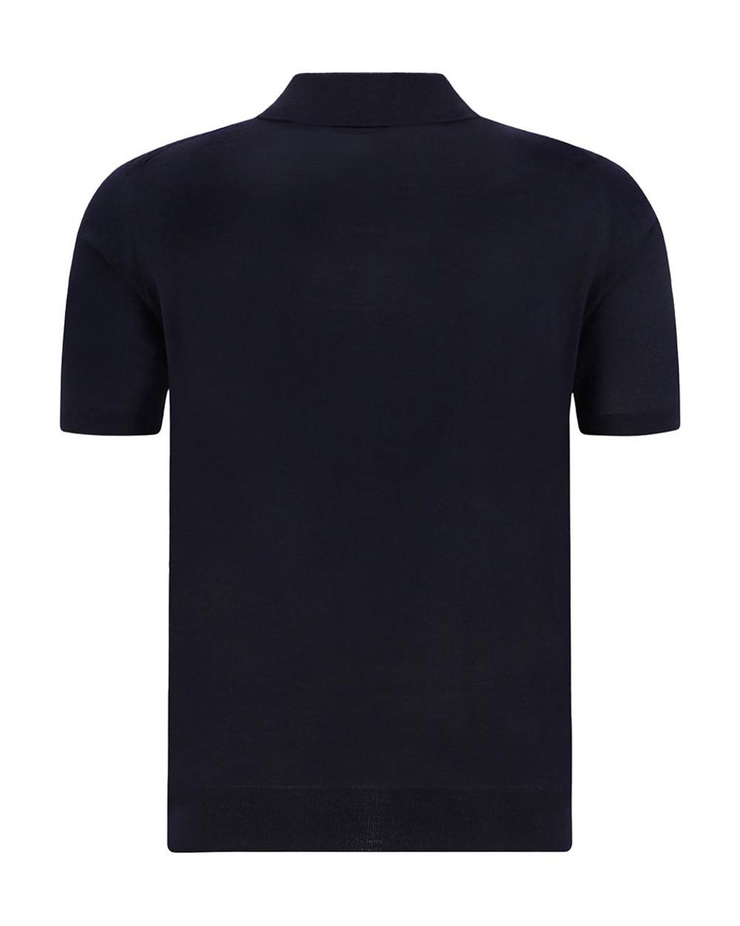 Prada Blue Half Zip Logo Polo for men