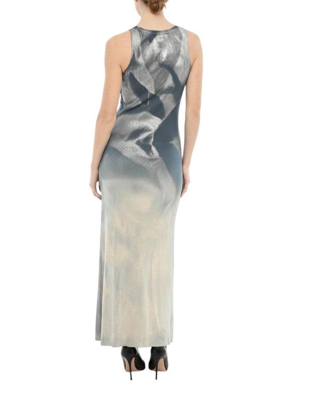 DIESEL Blue Ombre Scoop Neck Maxi Dress