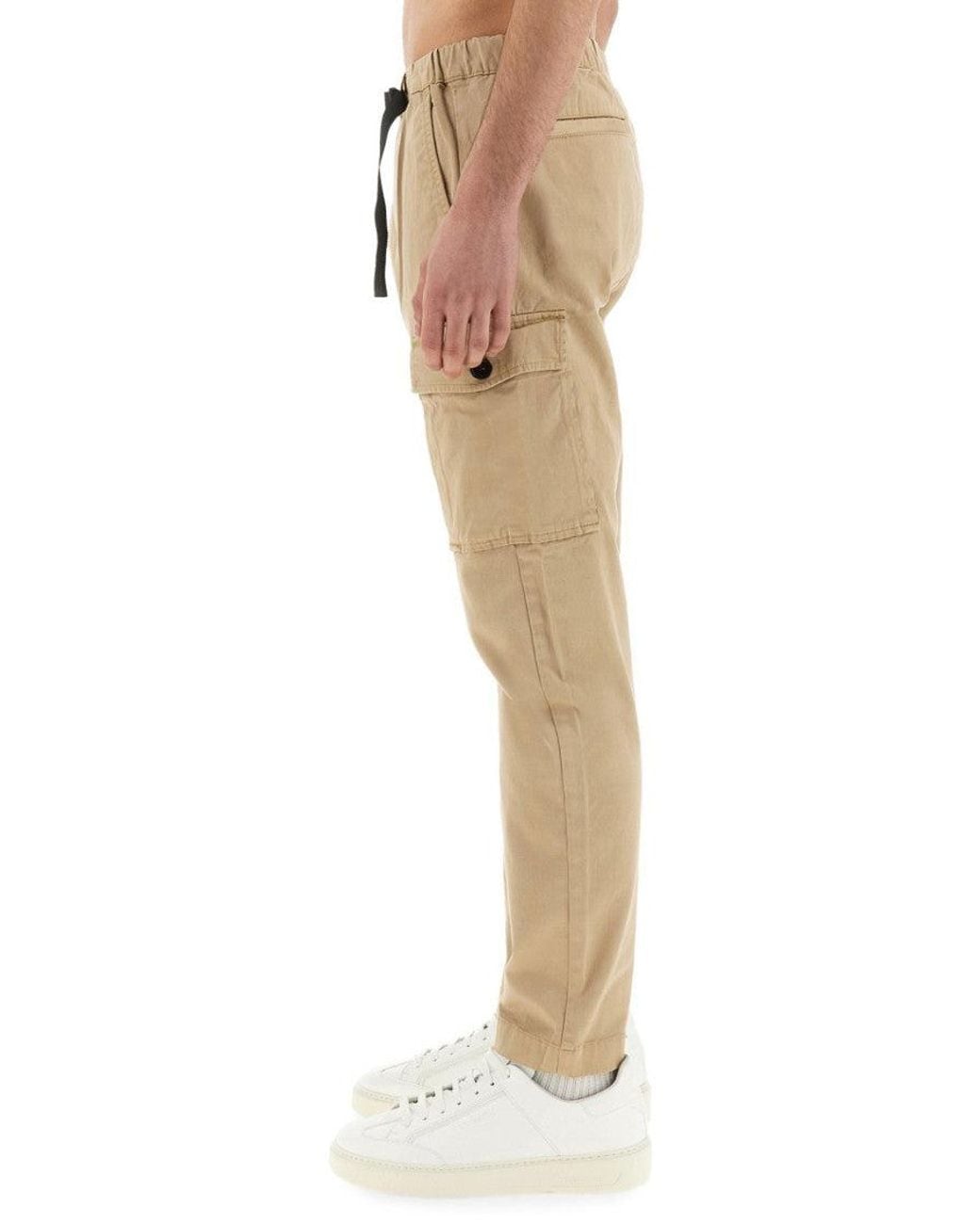 Woolrich Natural Tapered Cargo Pants for men