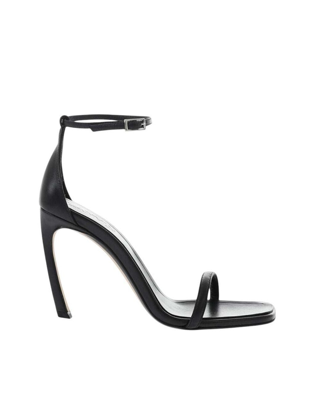 Lanvin White Ankle-Strap Leather Heels