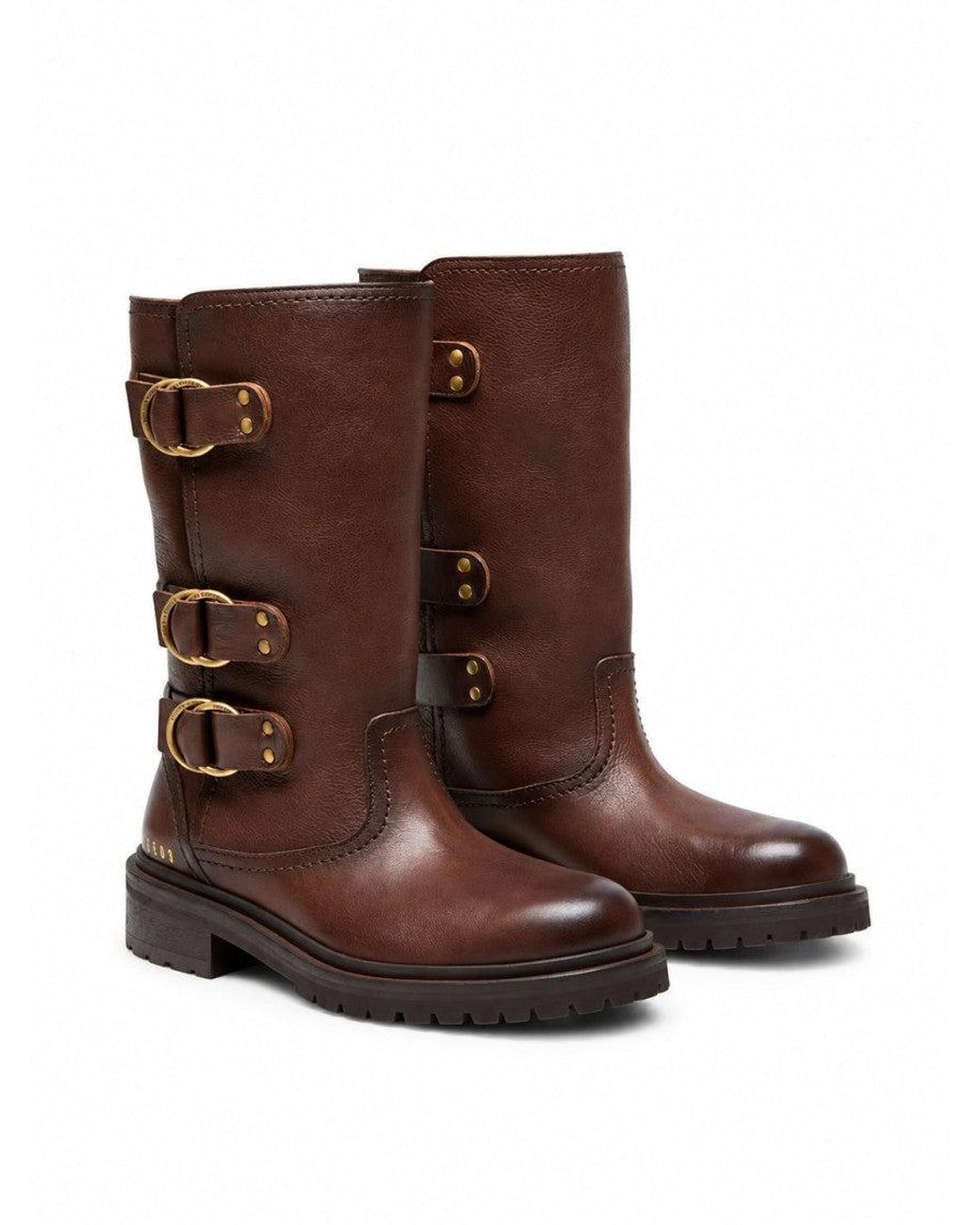 Golden Goose Deluxe Brand Brown Kurt Straps Boots