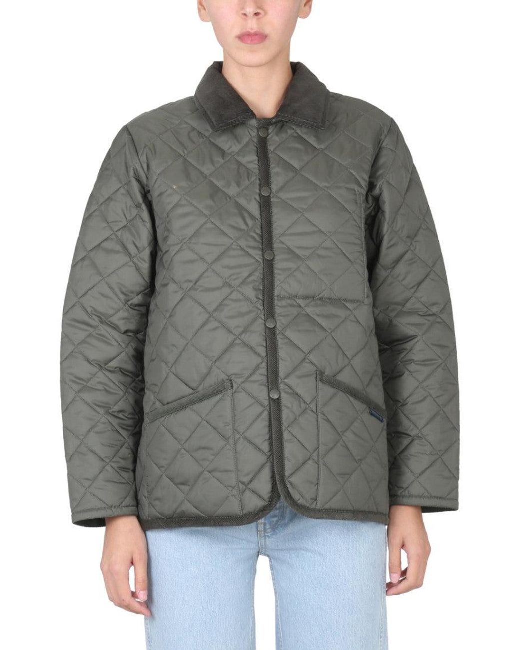Lavenham Gray Quilted Shirt Collar Jacket