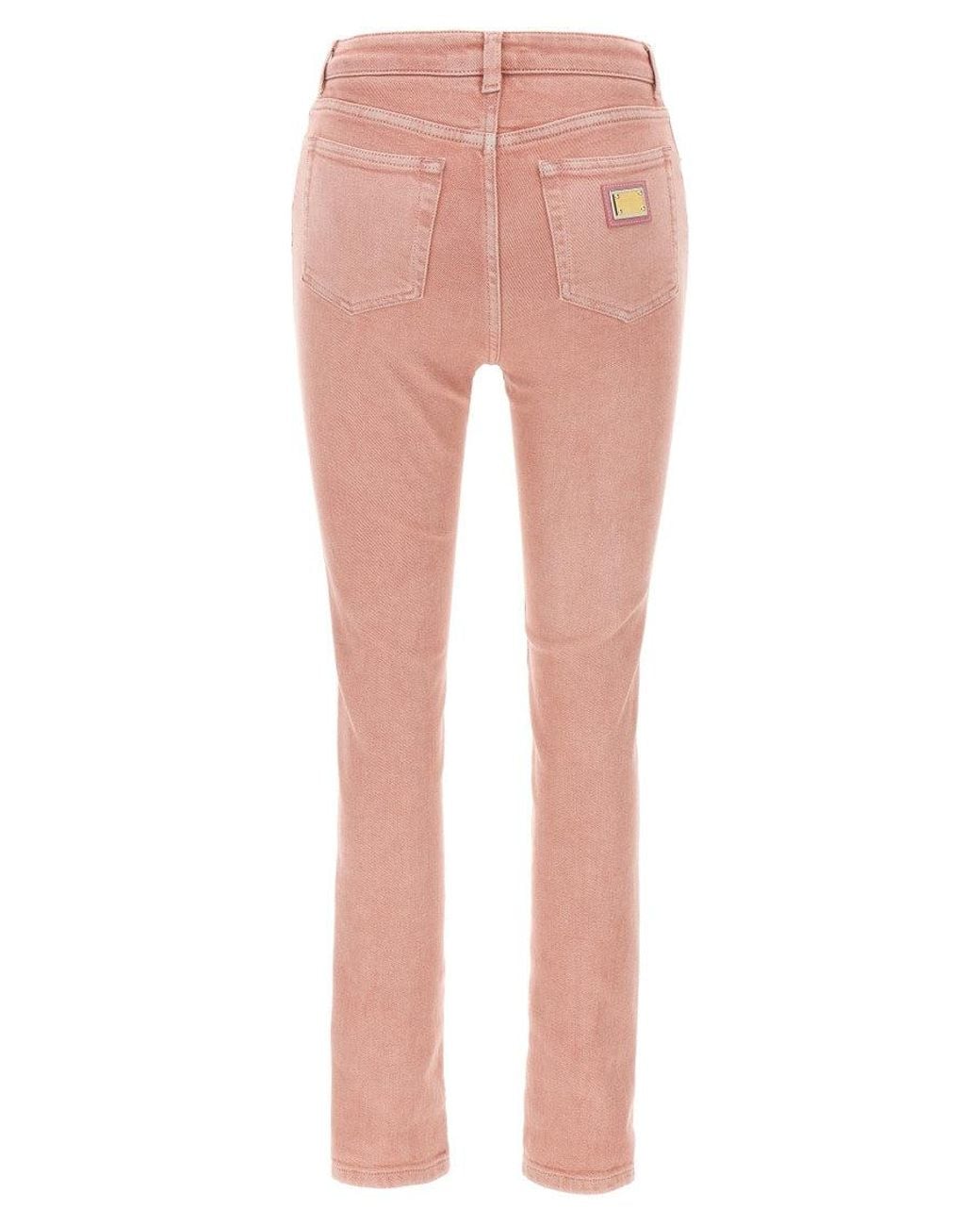 Dolce & Gabbana Pink High Waist Jeans