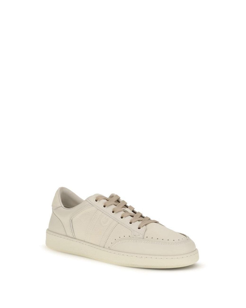 Ferragamo White Logo Sneakers for men
