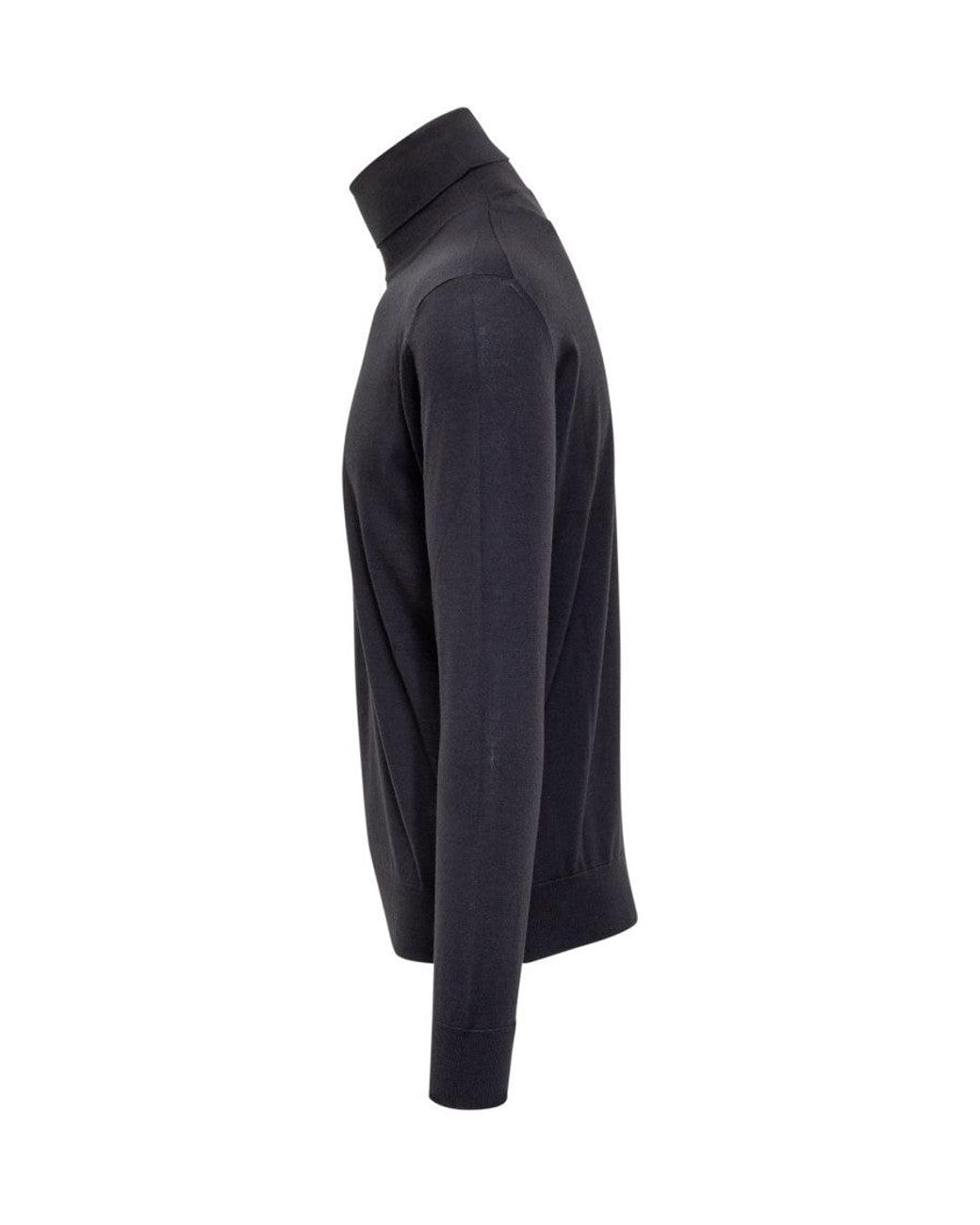 Zegna Blue Dark Solid Sweaters for men