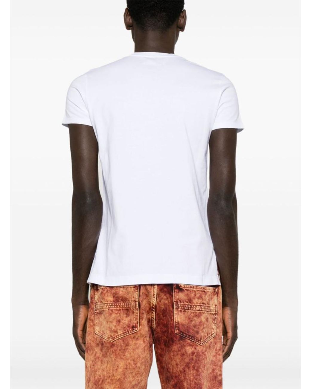 Vivienne Westwood White Crewneck Logo Embroidery T-Shirt for men