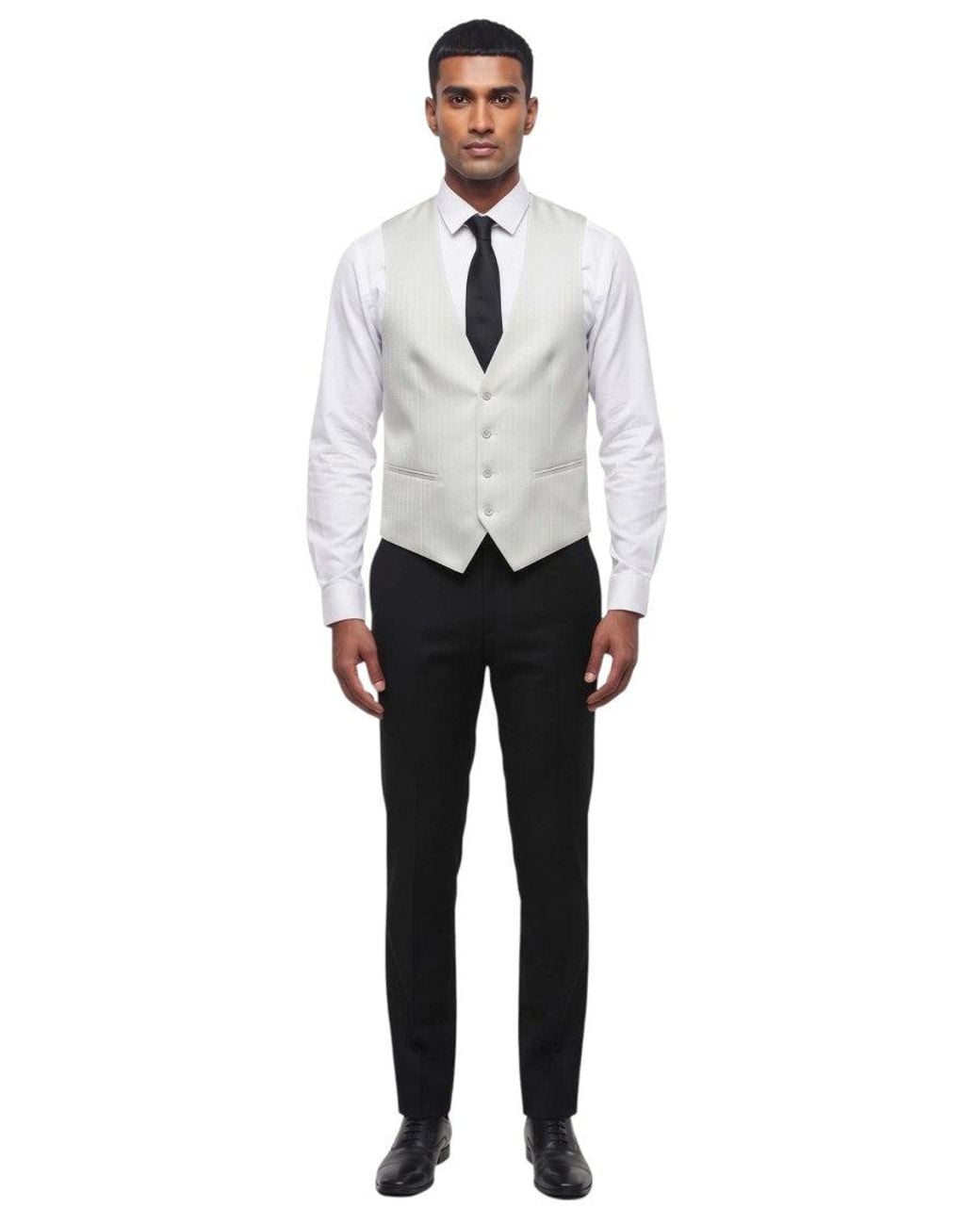 Corneliani White Textured Waistcoat for men