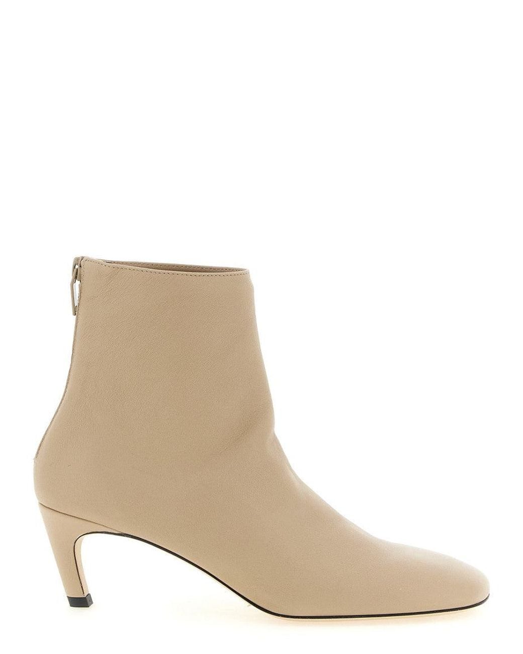 Totême White Leather Ankle Boots