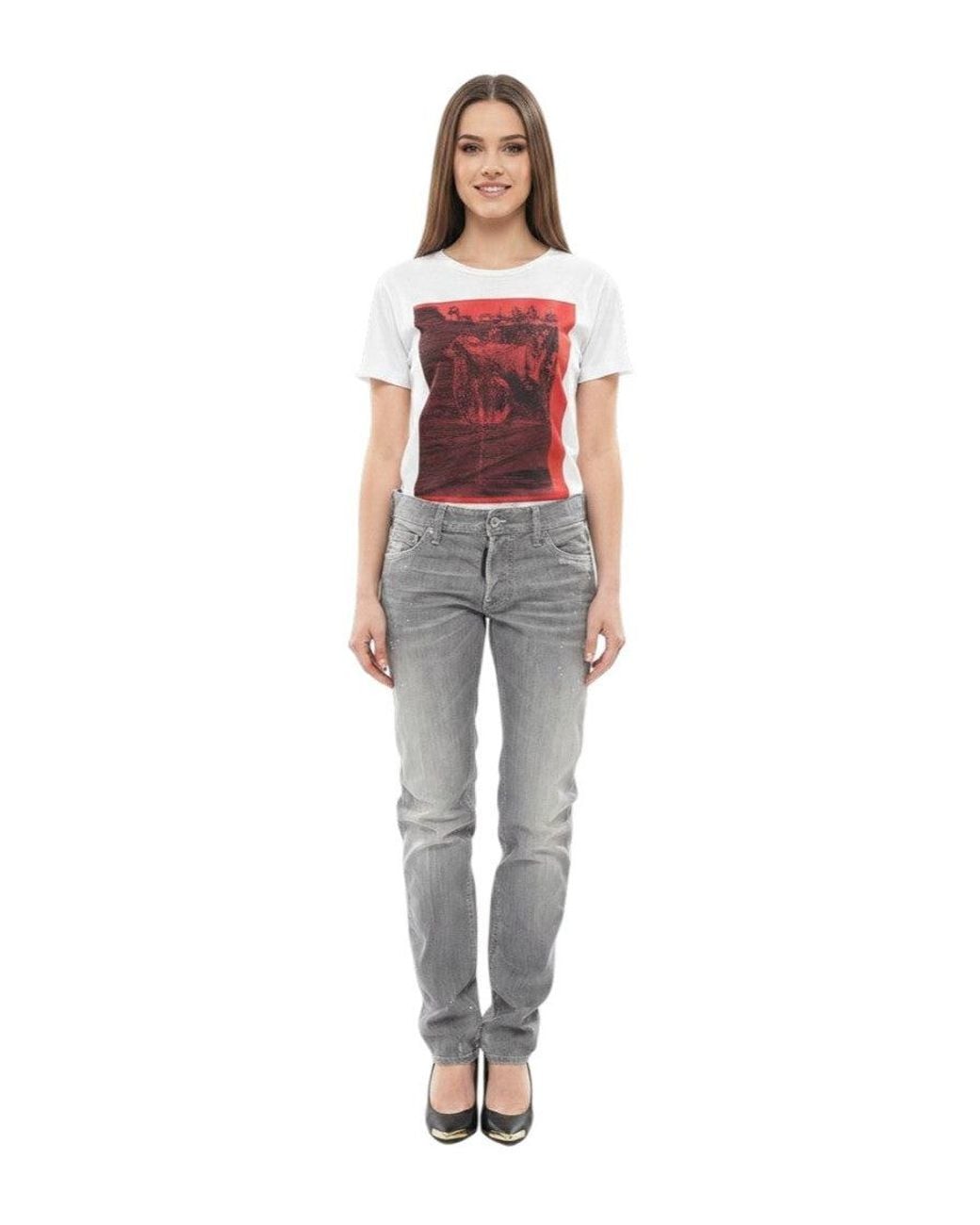 DSquared² Red Slim Mid Rise Jeans