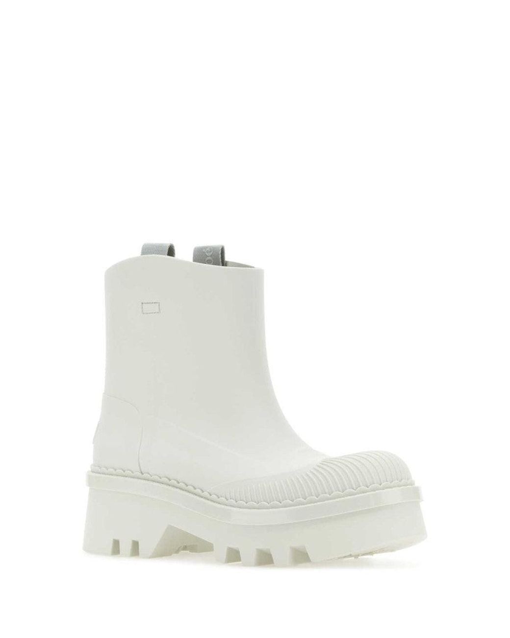 Chloé White Rubber Raina Ankle Boots