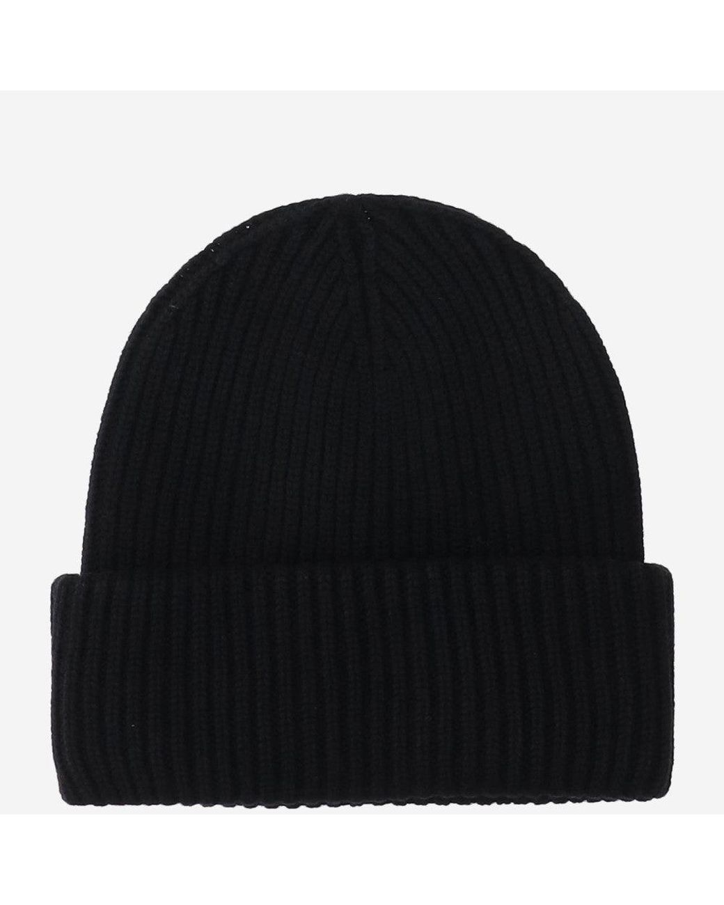 Mc2 Saint Barth Black Logo Beanie Hat for men