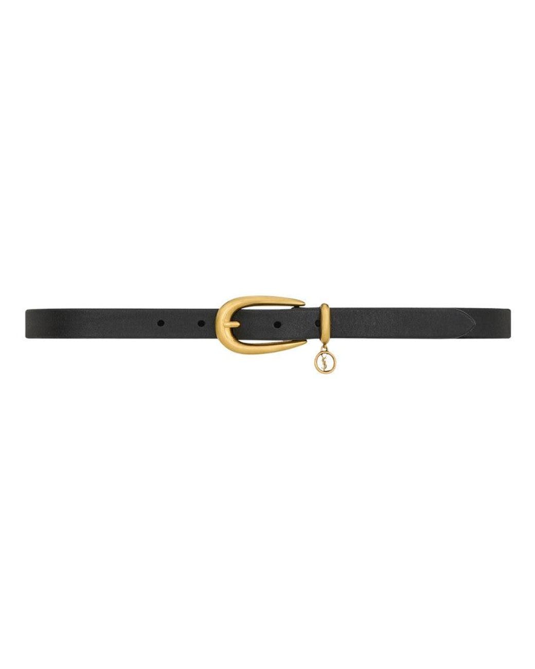 Saint Laurent White Charm Solid Belt