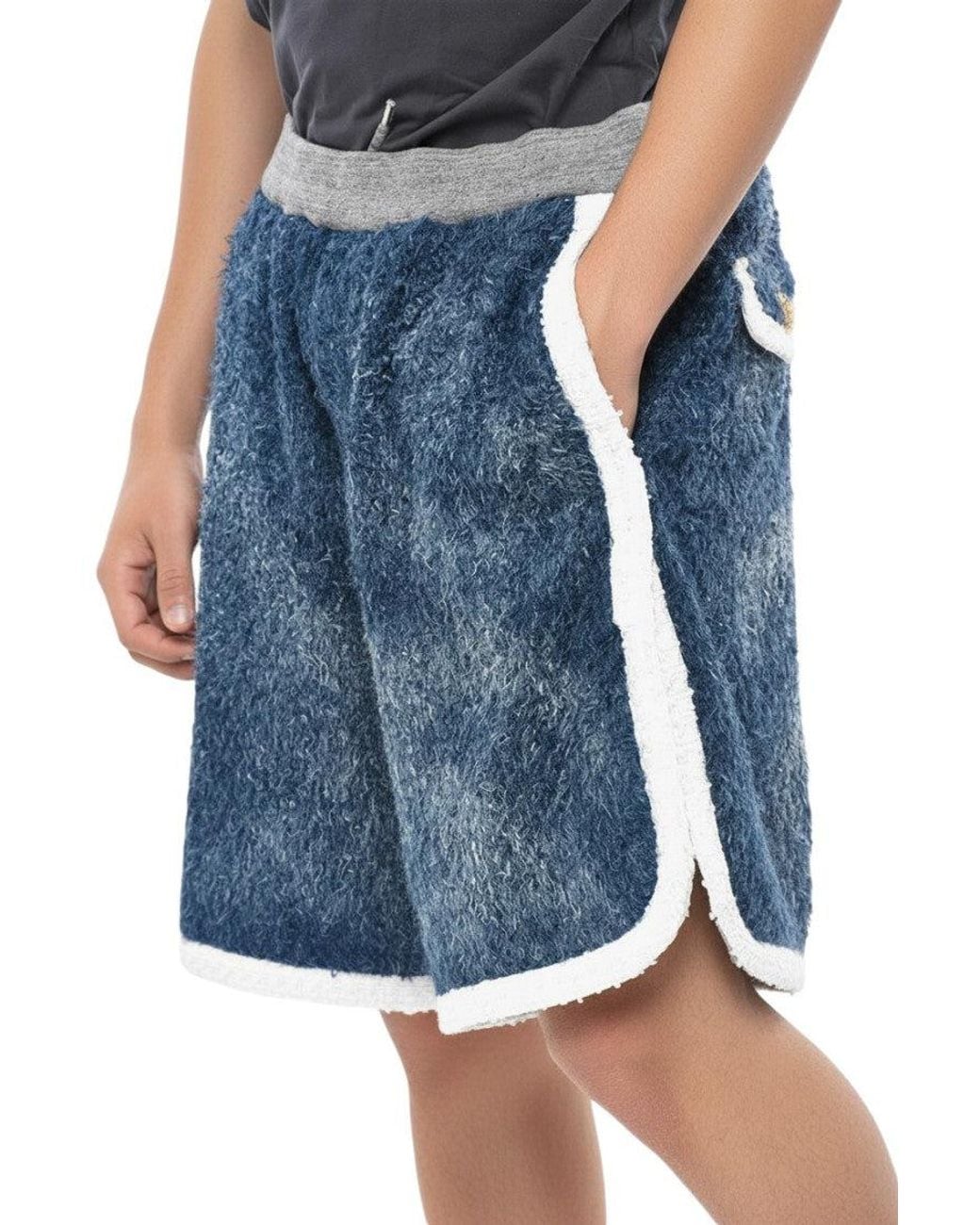DSquared² Blue Textured Shorts for men