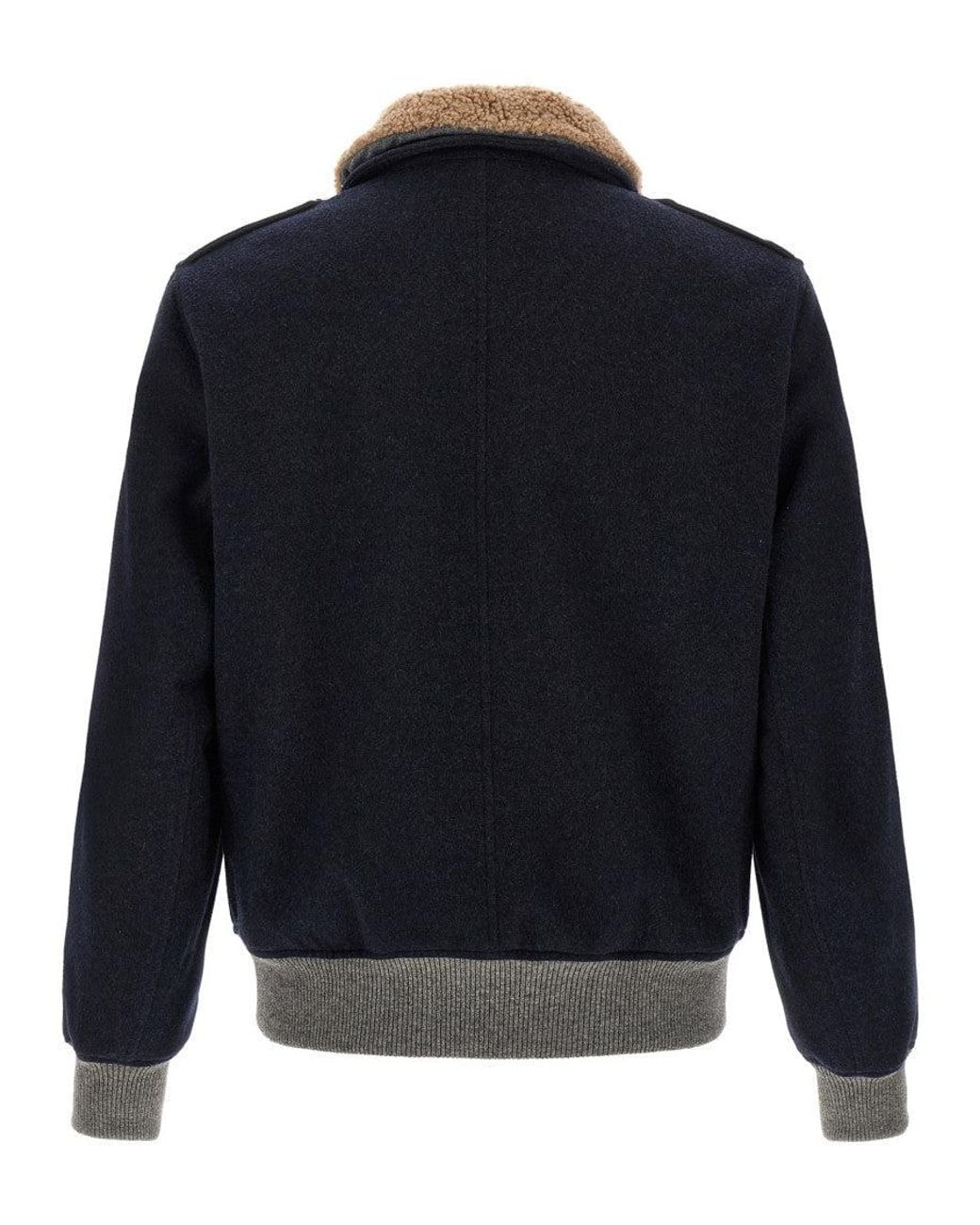 Brunello Cucinelli Blue Regular Bomber Jacket for men