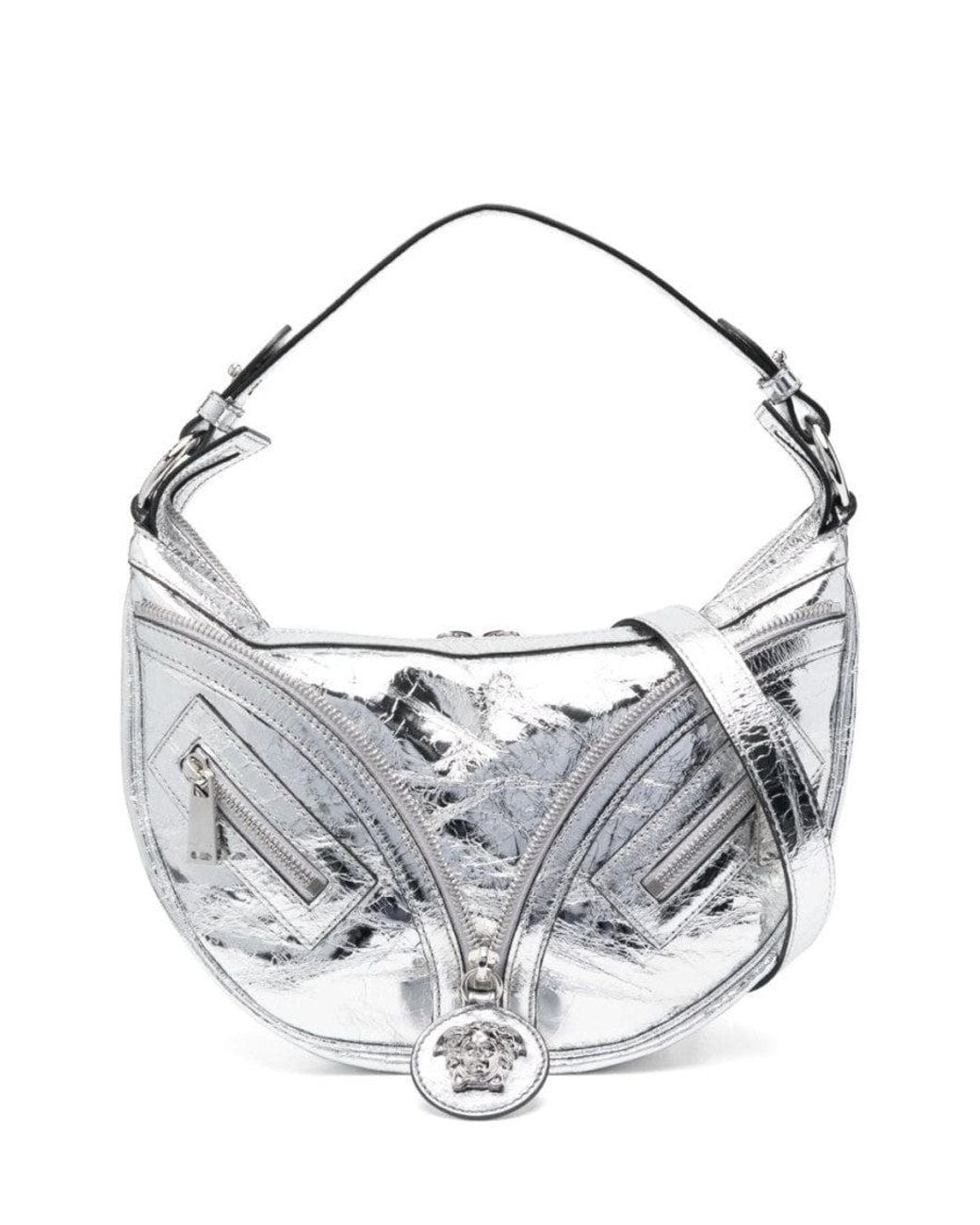 Versace White 'repeat' Metallic Shoulder Bag