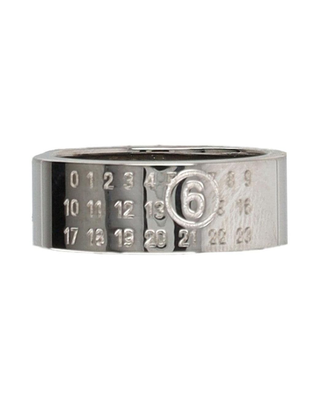 MM6 by Maison Margiela White Signature Logo Ring