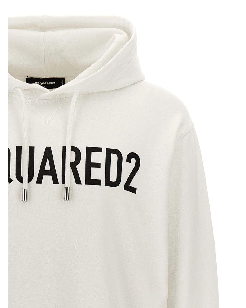 DSquared² Gray Logo Print Hoodie for men