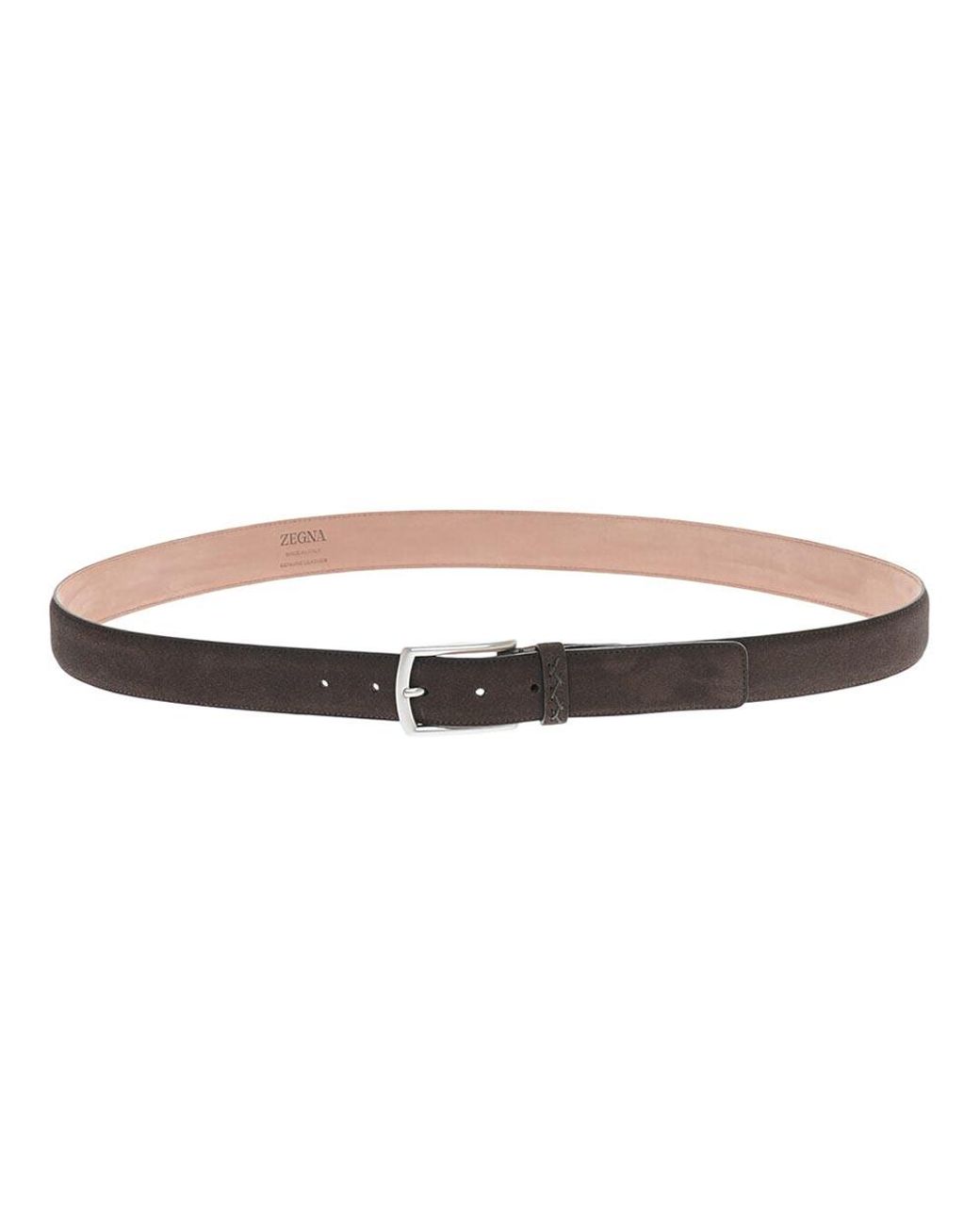 Zegna Brown Solid Belt for men