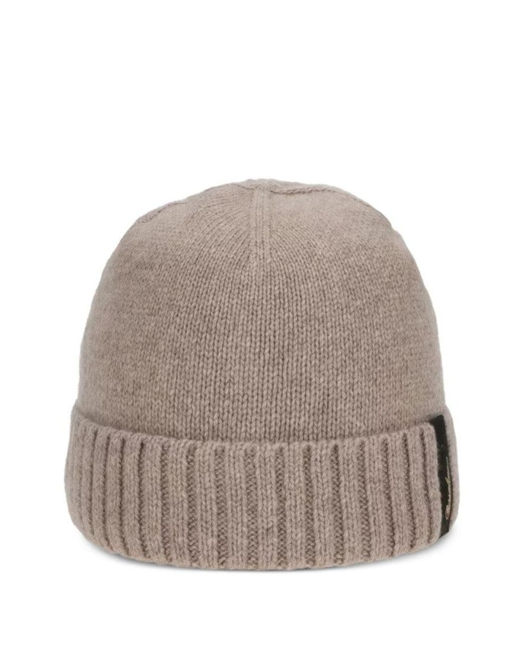 Borsalino Gray Light Logo Beanie Cap