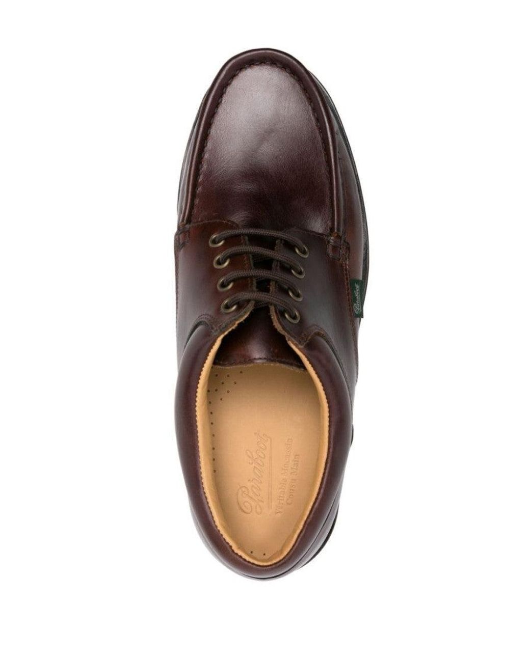Paraboot Brown Polished Leather Lace-Up Dress Shoes for men