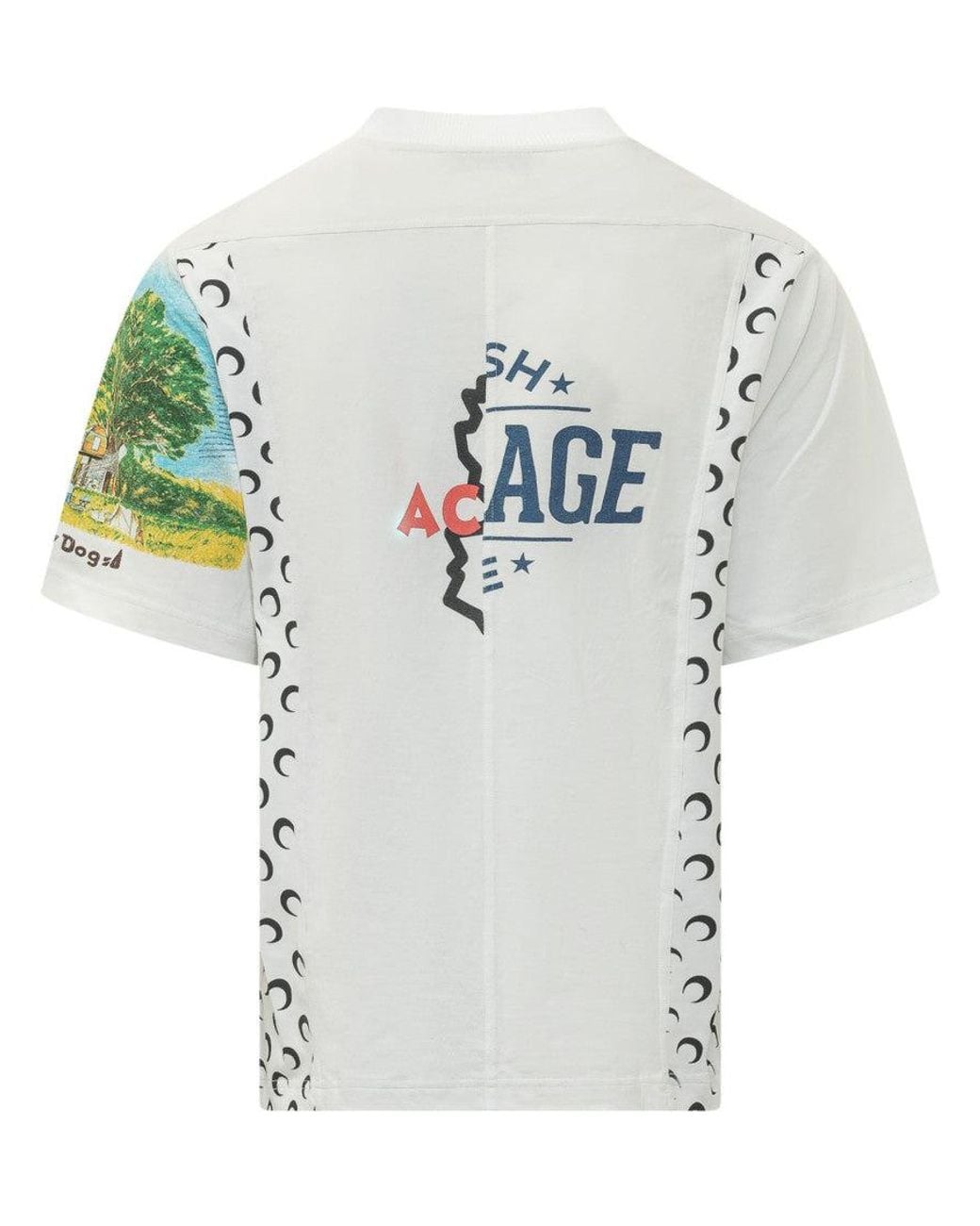 MARINE SERRE White Graphic Crew Neck T-Shirt for men