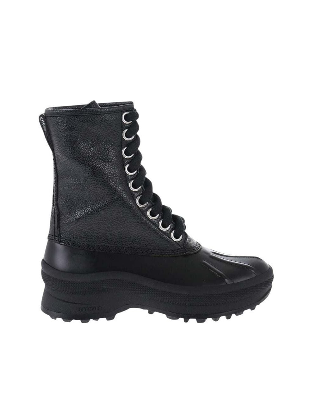 Jil Sander Black Lace Up Boots