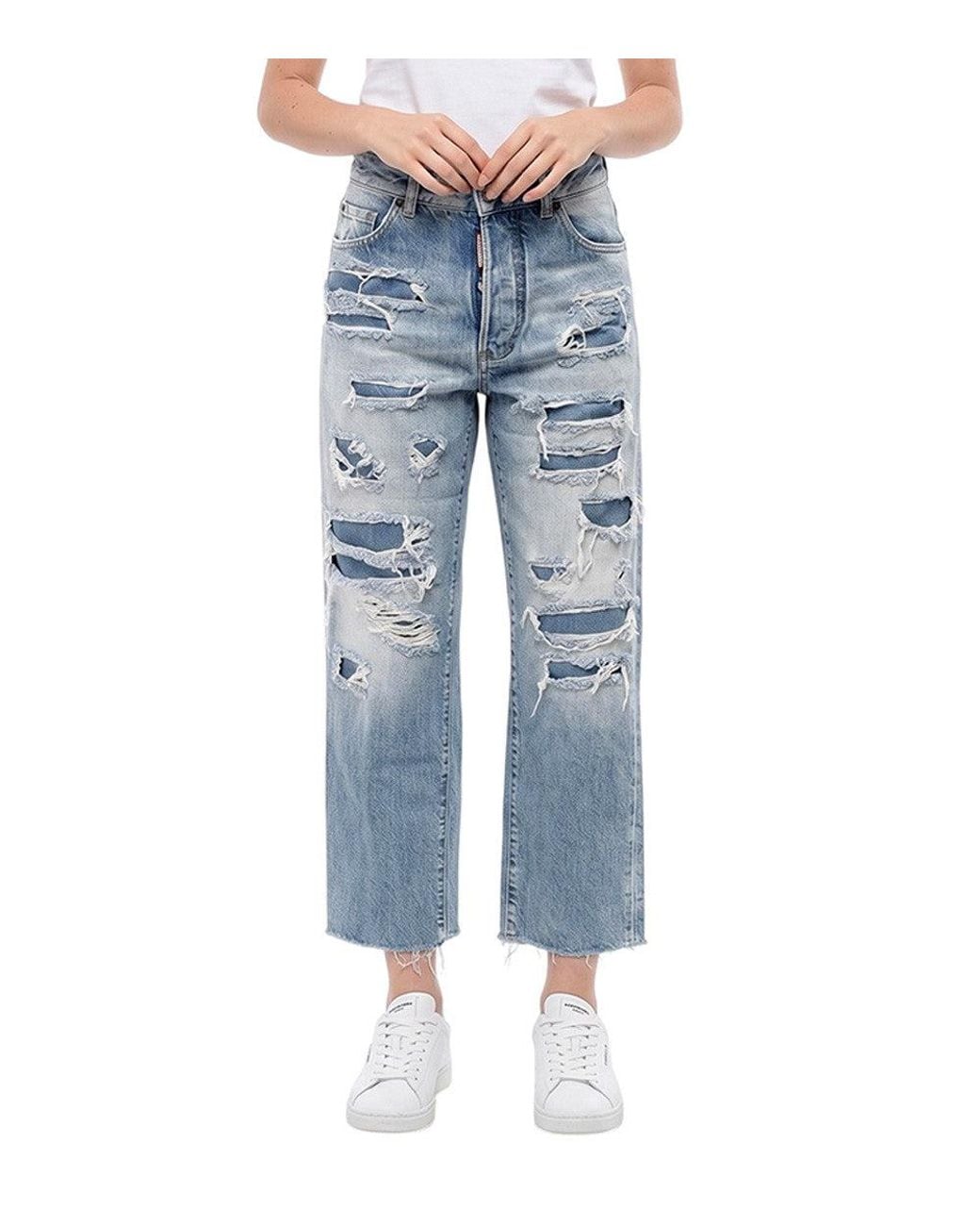 DSquared² Blue Straight High Rise Jeans