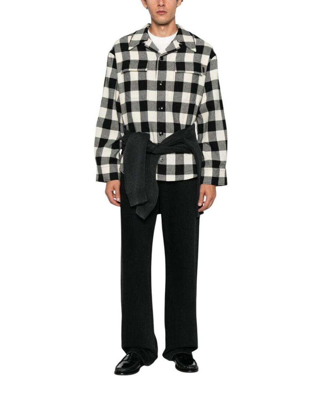 AMI Blackwhite Checked Shirt