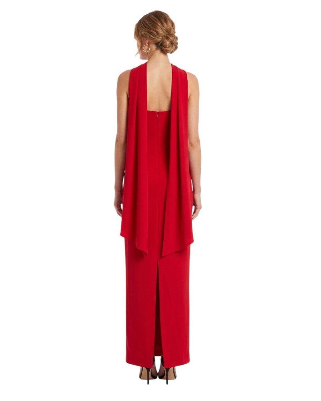 Solace London Red Halter Neck Maxi Dress