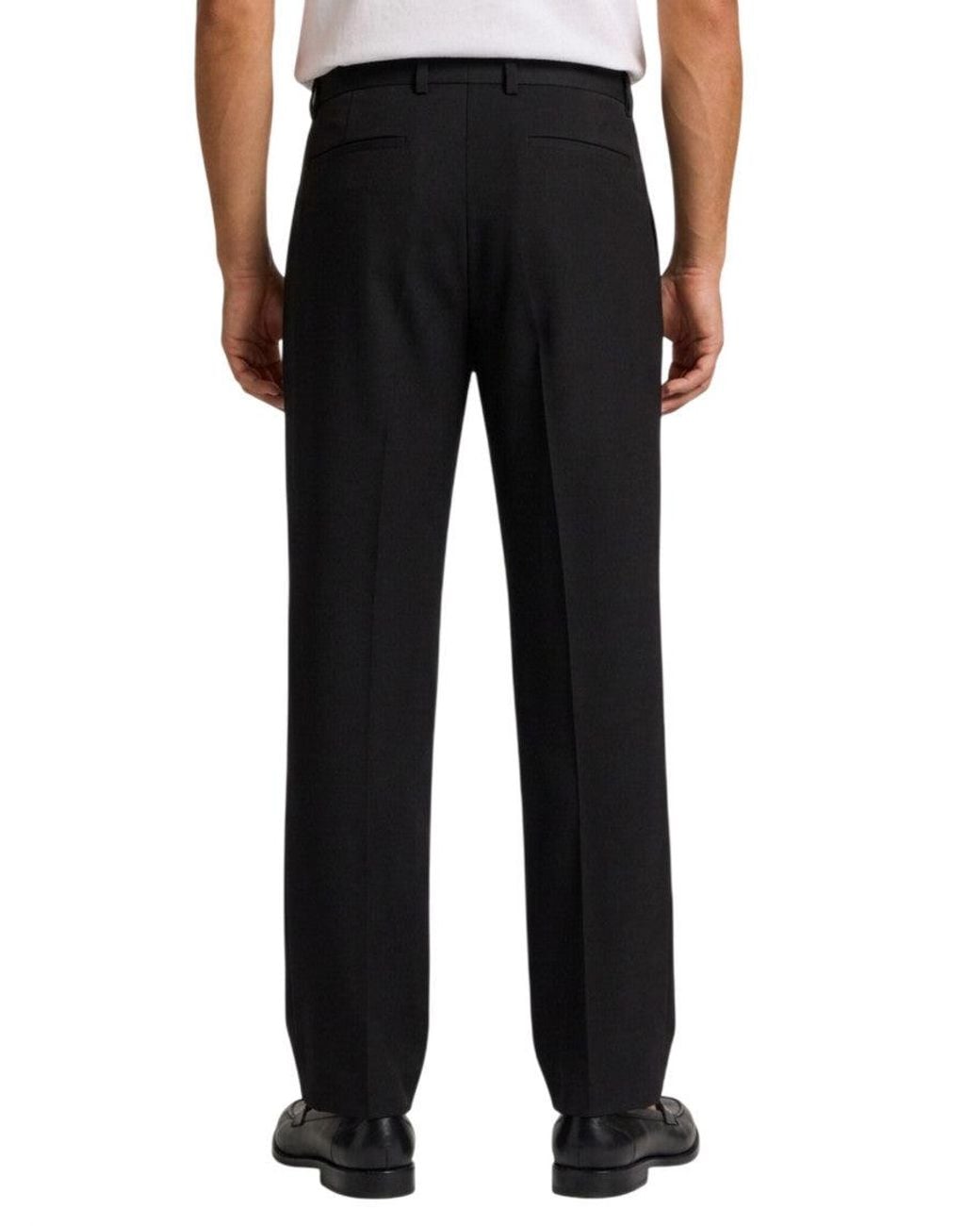 Saint Laurent Black Straight Solid Trousers for men