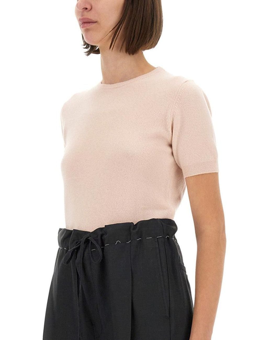 Maison Margiela White Light Solid Crew Neck Sweater