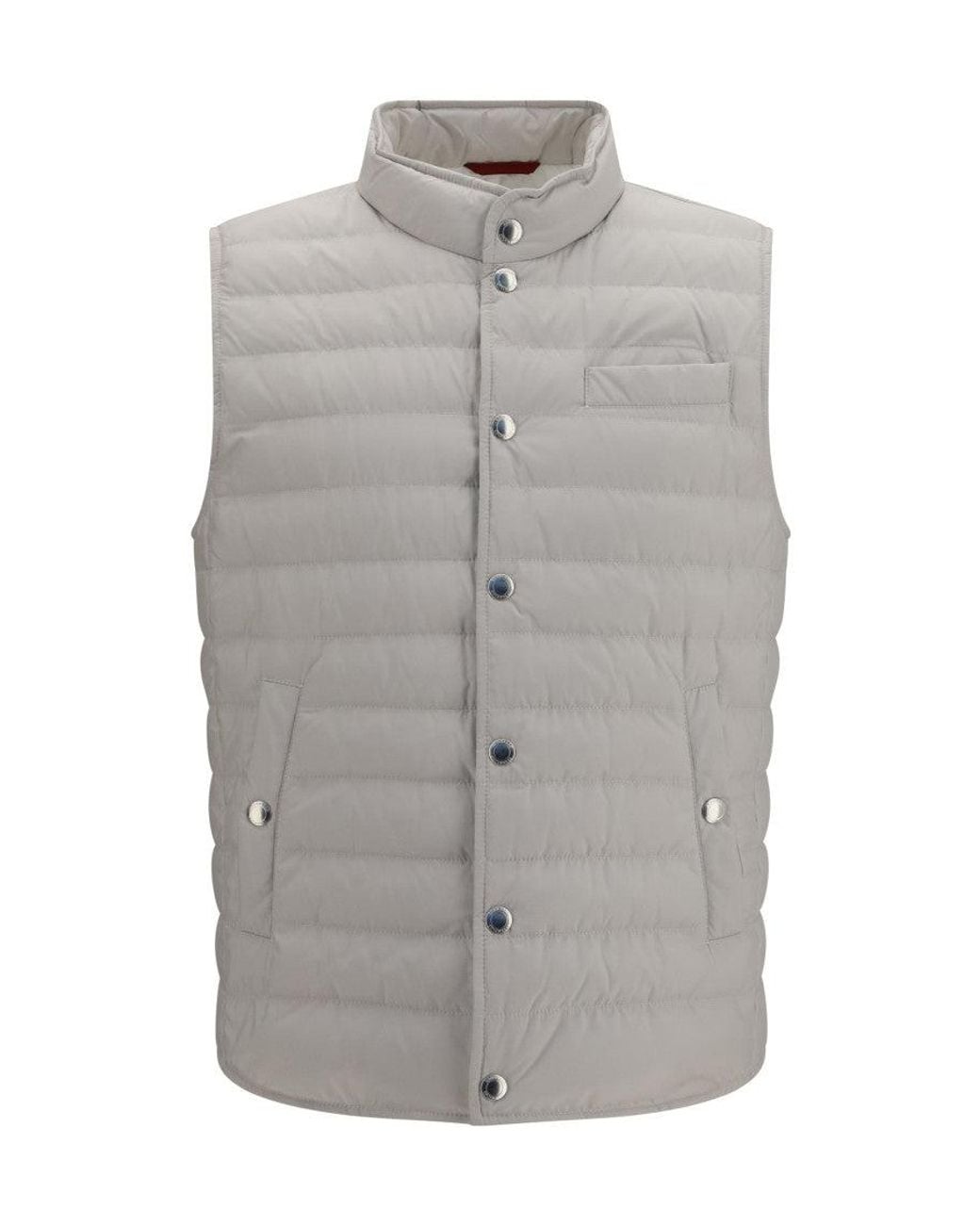 Brunello Cucinelli Gray Light Sleeveless Jacket for men