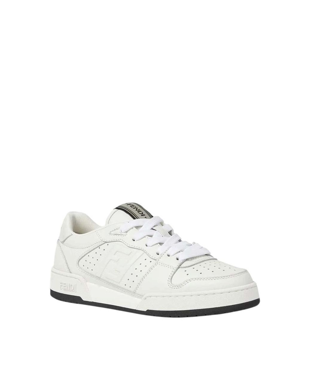 Fendi White Perforated Sneakers