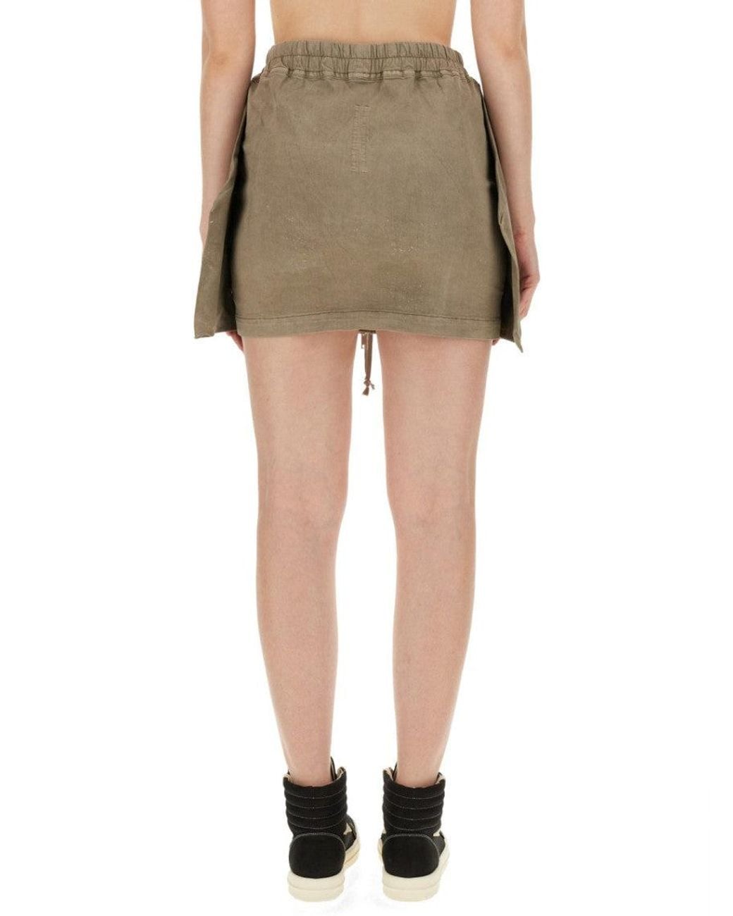Rick Owens Green Mini Lido Skirt