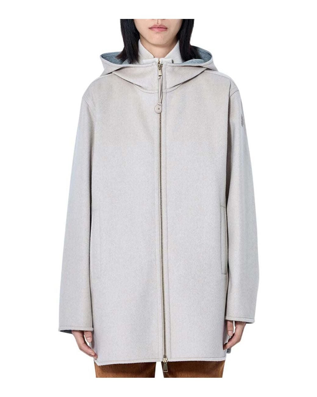 Moncler Gray Solid Hood Jacket