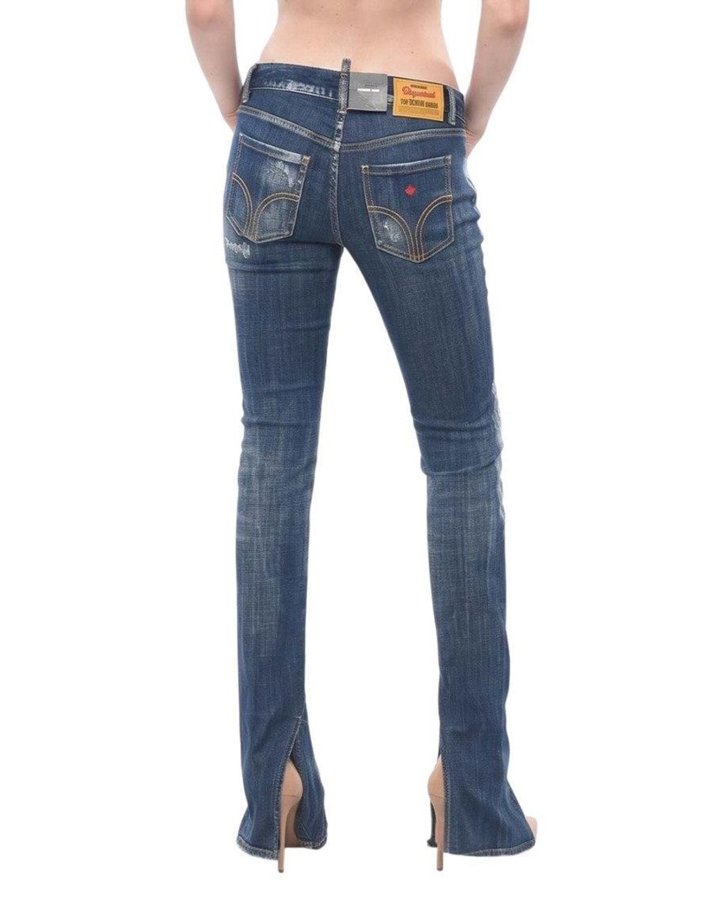 DSquared² Blue Slim Low Rise Jeans