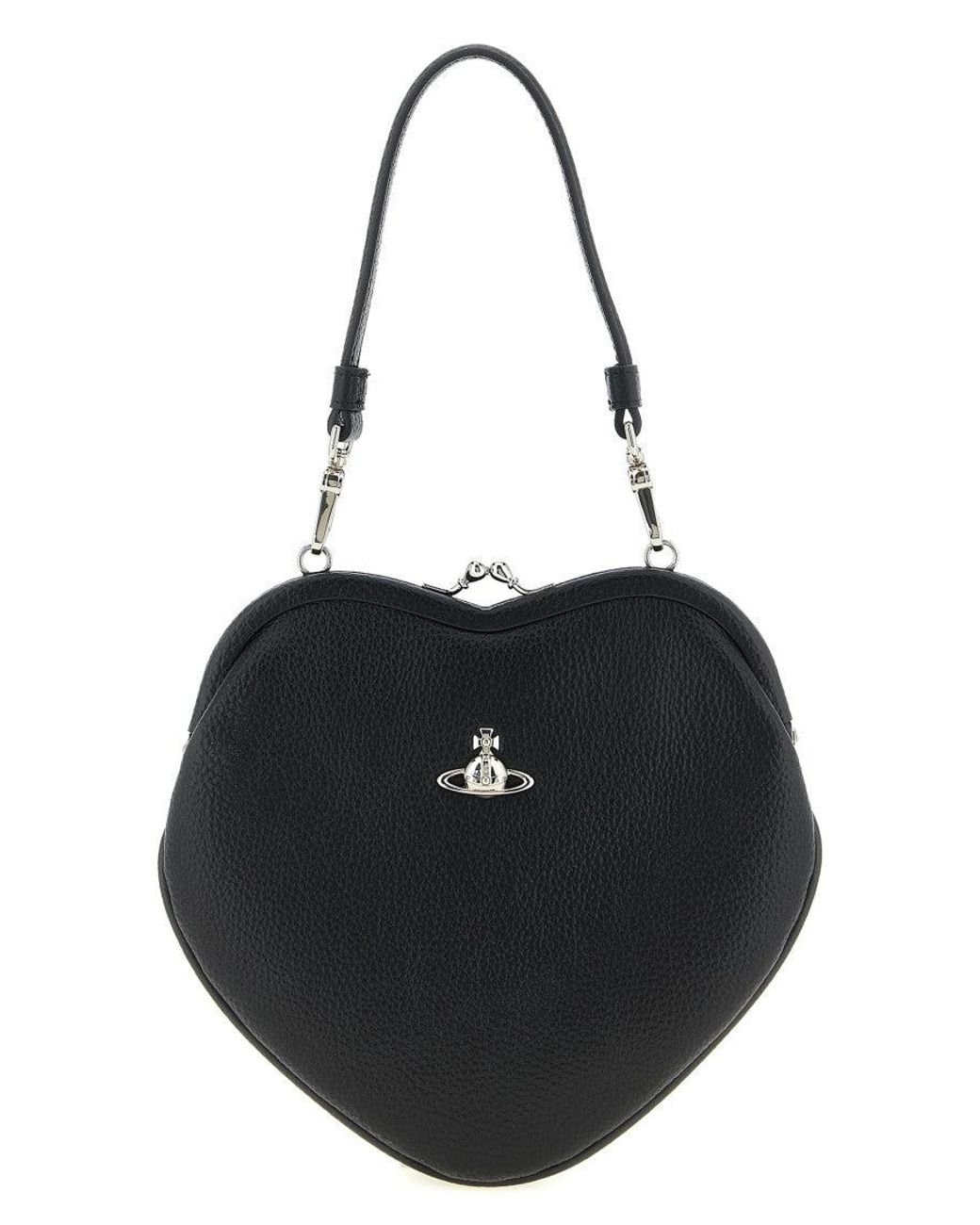 Vivienne Westwood Black Belle Heart Frame Small Crossbody Bag