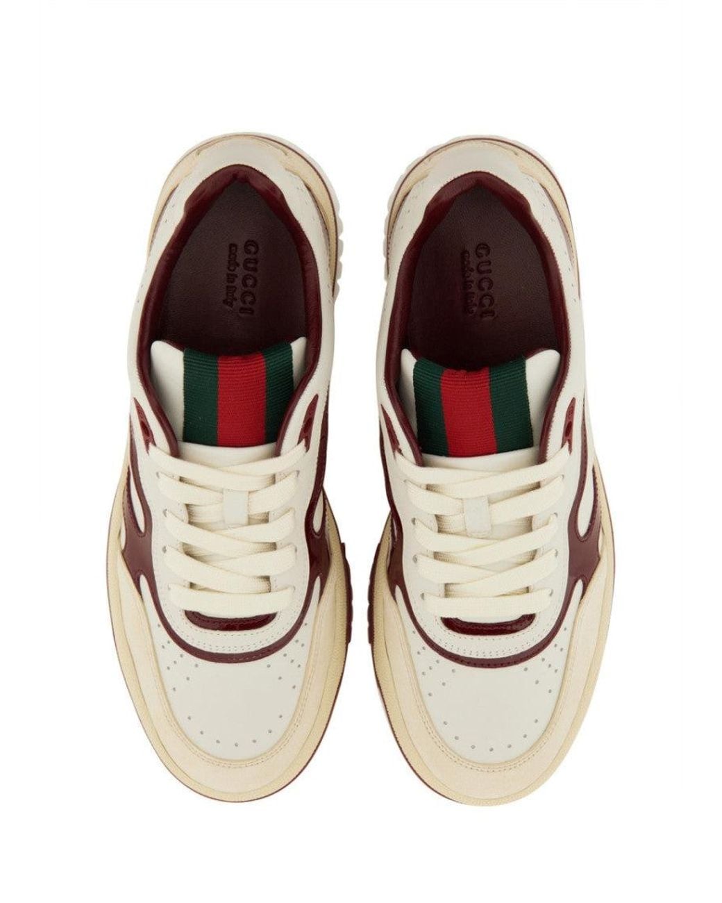 Gucci Natural Leather Re-Web Sneakers