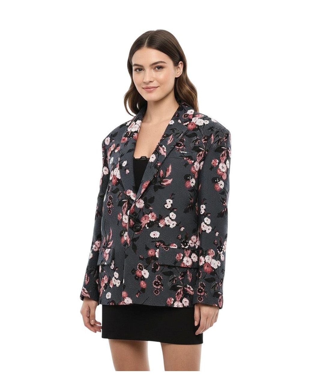 DSquared² Black Floral Notched Lapel Blazer
