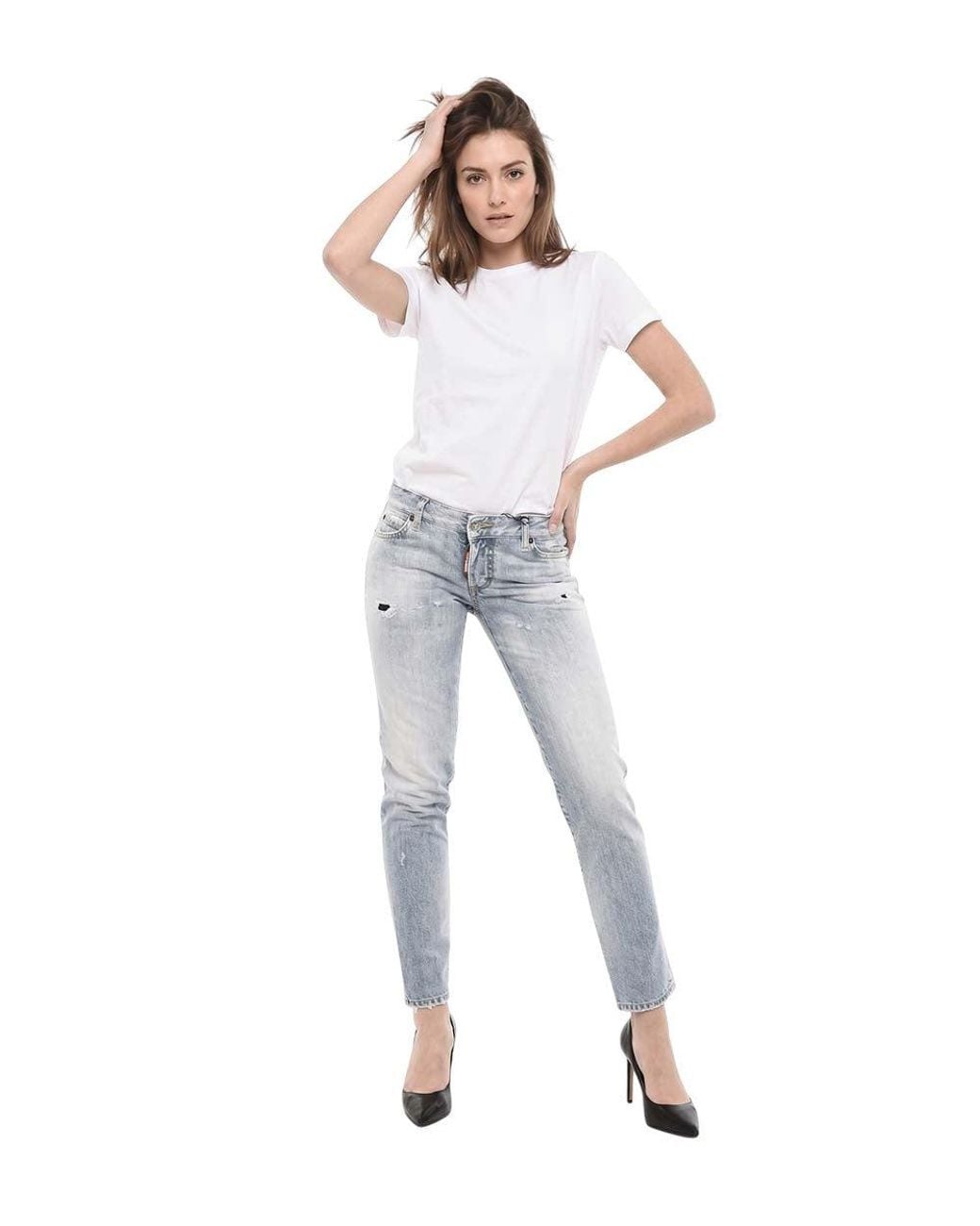DSquared² Blue Skinny Mid Rise Jeans