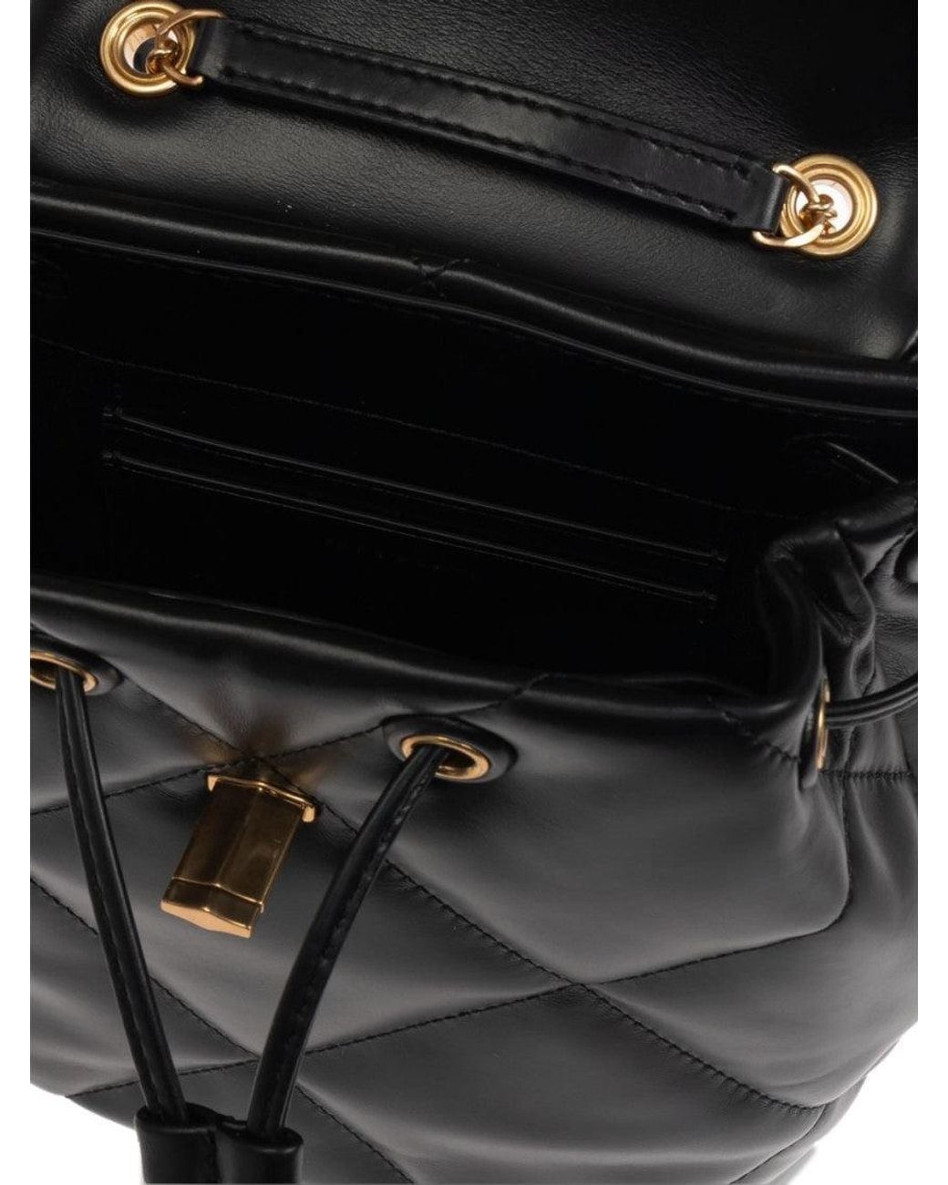 Tory Burch Black Kira Diamond Quilt Mini Backpack