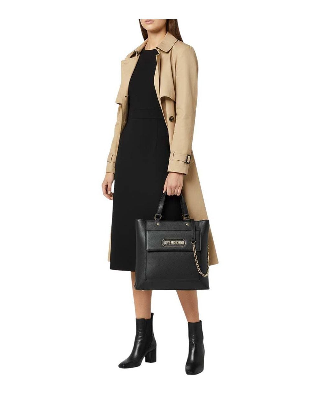 Love Moschino Black Logo Medium Tote