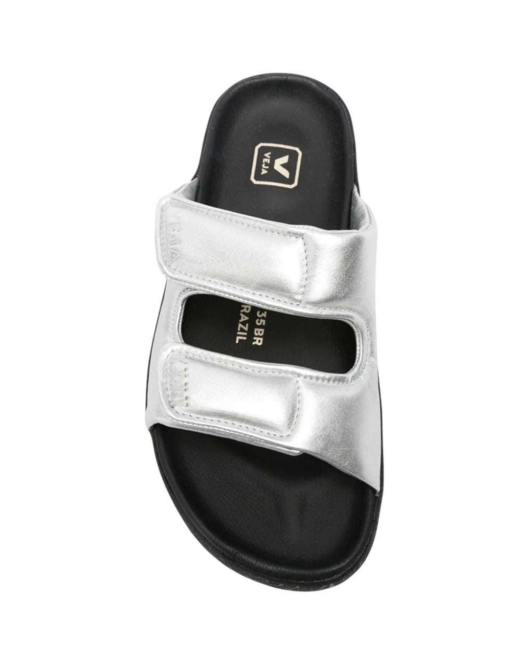 Veja Black Metallic Sandals