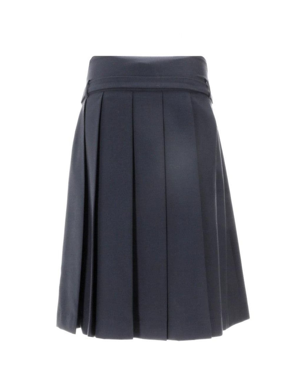 Vivetta Blue Pleated Midi Skirt